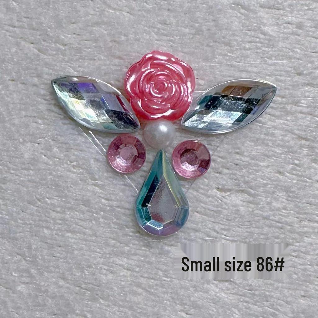 Children's Floral Face Stickers with Crystal Diamonds & Tassels for Ancient Style Makeup