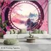 Cherry Blossom Mountain Scenery Digital Printing Polyester Wall Tapestry Suitable for Use In Living Rooms Offices Bars and Party