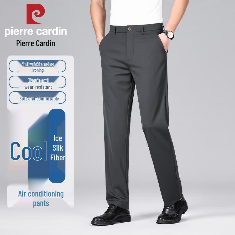 Pierre Cardin Men s Quick-Dry Cool-Touch Business Casual Straight-Fit Pants 40