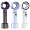 Portable Mini Hand Held Bladeless Fan 5-Speed USB Rechargeable Cooler Fan Digital Display Bladeless Fan for Bedroom Home Office