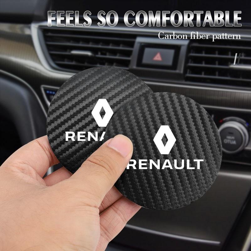 Car Coasters Water Cup Mats Waterproof Slot Pad Auto Accessories For Renault RS Megane 2 3 4 Trafic Scenic 2 Clio Captur Twingo T444