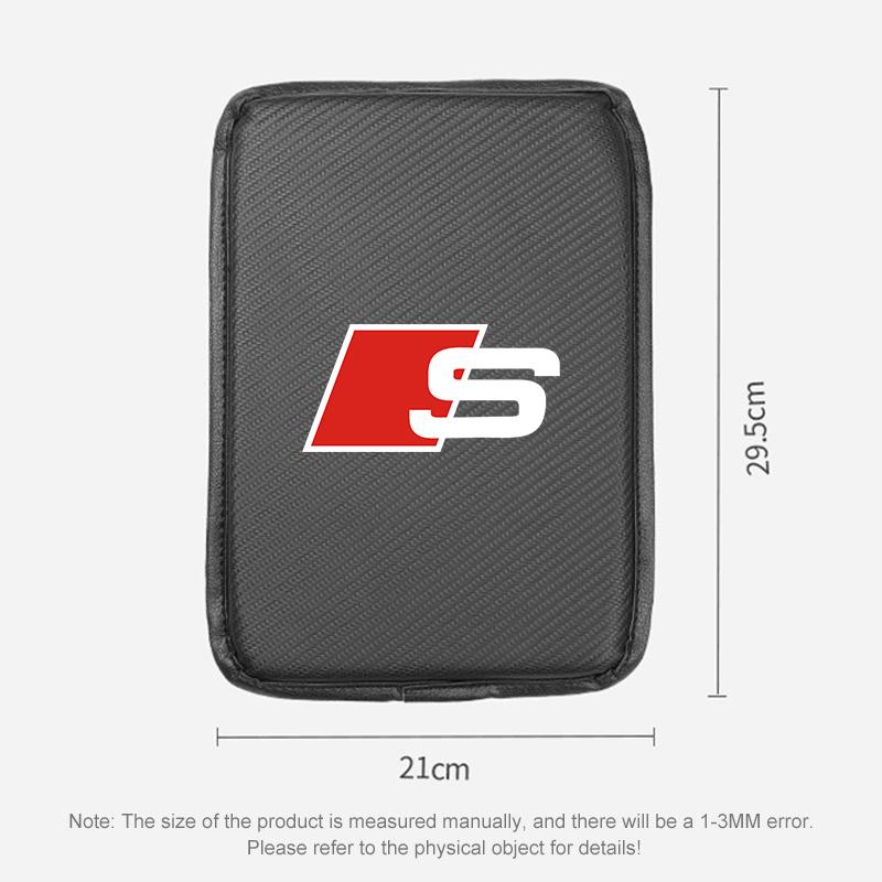 Carbon Fiber Leather Car Console Box Pad Car Armrest Cushion Cover for Audi C5 C6 C7 A4 B6 B8 B7 A6 A3 A5 Q5 Q7 8P S3 S5 S1 S4 S2 RS3 RS4 RS5 RS6 RS8