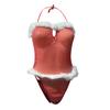 Women's Christmas Sexy Underwear  Plush Side Suspender  Sexy Mesh