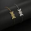 Lemegeton Stainless Steel Goddess Bracelet Women's Stainless Steel Pentagram Pendant Bracelet Magic Pentagram Jewelry Gift