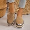 Fashion Fashion Metal Rivets Loafers Shoes for Women 2024 Autumn Crystals Sole Slip On Flats Woman Lightweight Non Slip Walking Shoes
