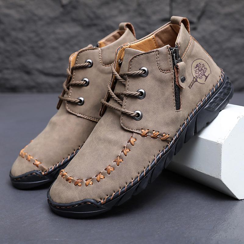 Men s plus size handmade casual shoes Four Seasons breathable non-slip outdoor walking shoes fashion youth Joker city flat boots 38 5470₽