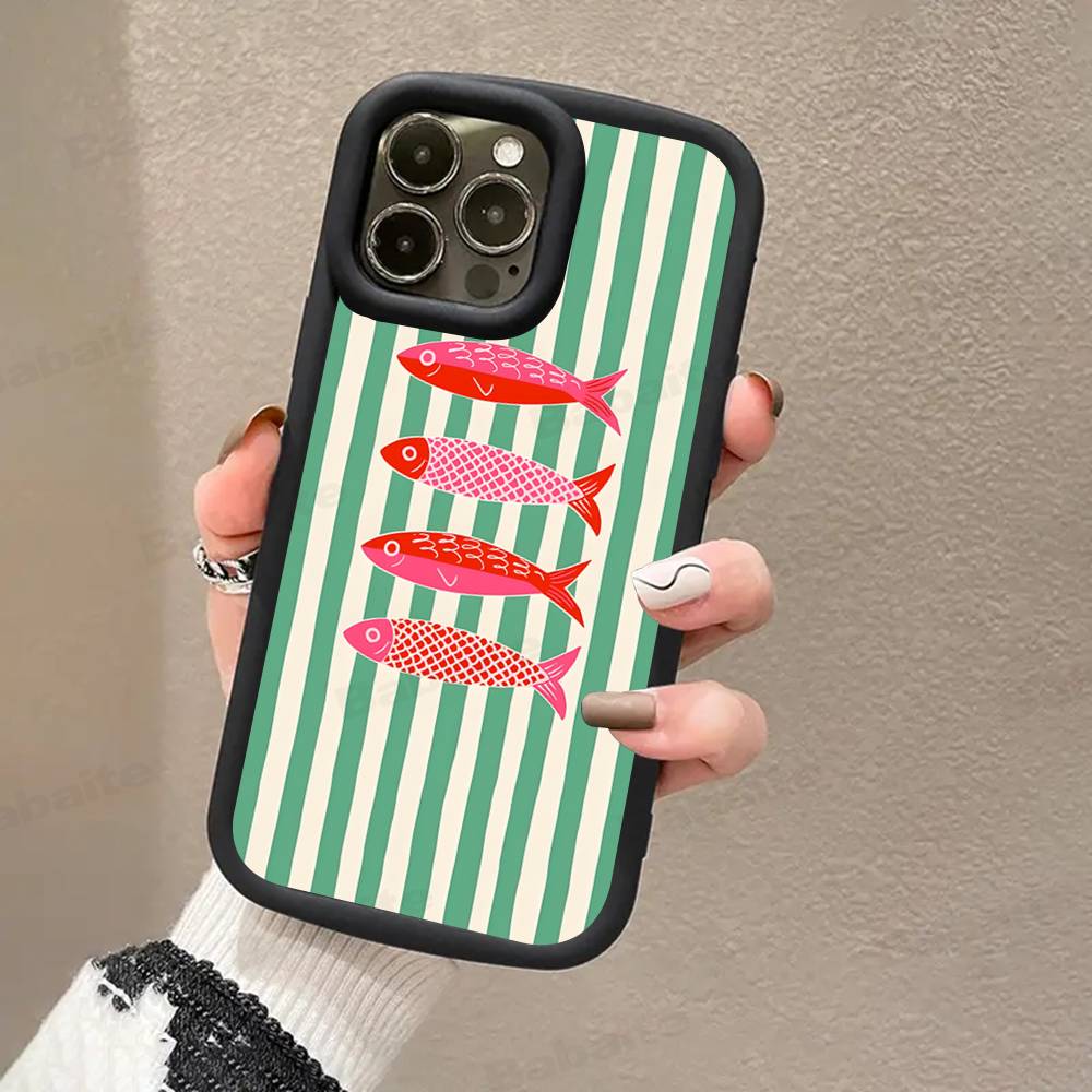 

Fish Funny Sardines For iPhone 17 Pro Max 16 15 14 13 12 11 Plus Black Soft Phone Cover iPhone 17 Air