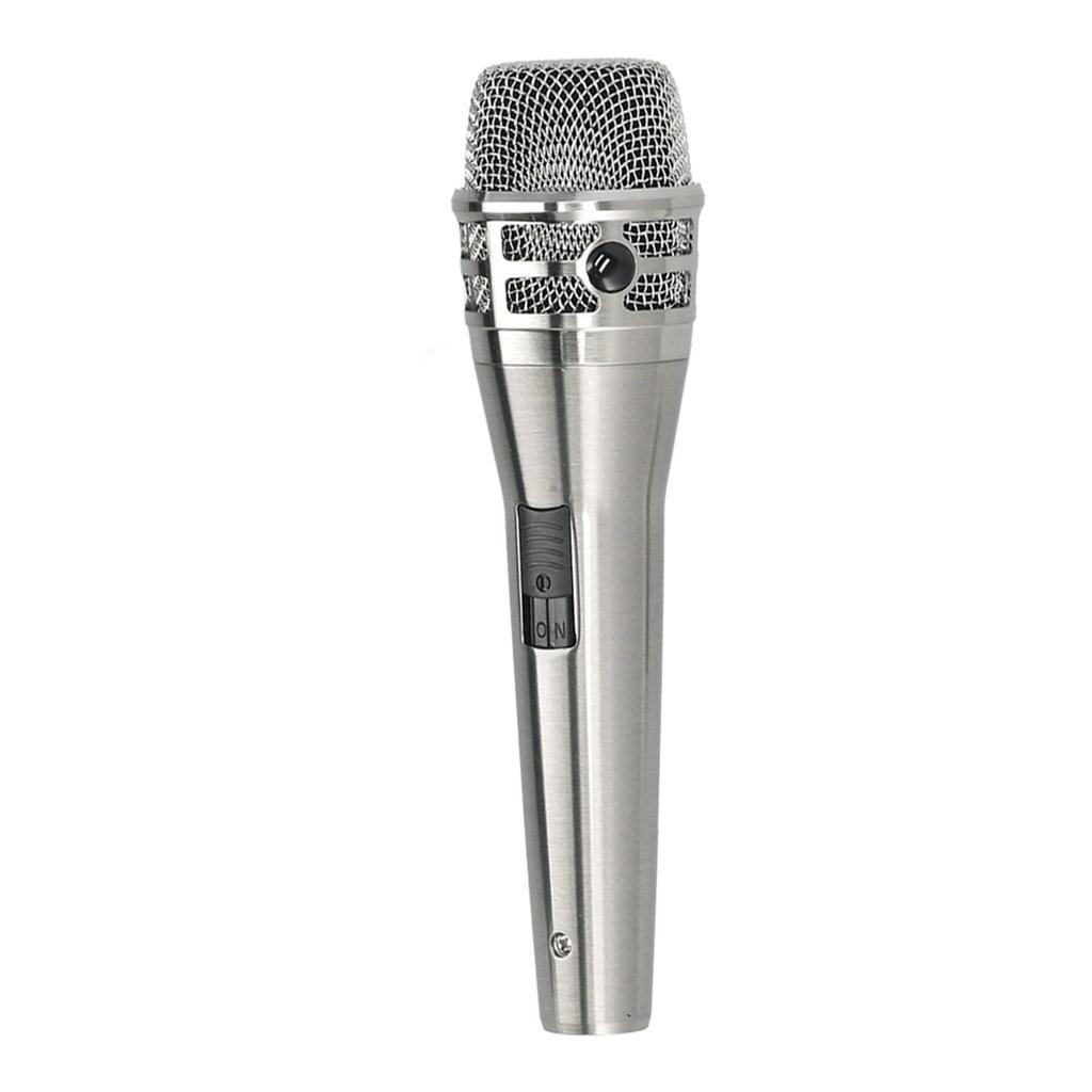 Microphone Wired Dynamic Cardioid Handheld Mic for Karaoke Singing Home Outdoor Stage SpeechSilver