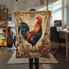 1PC Retro Floral Animal Print Flannel Blanket, High Quality All Seasons, Home Decor, Warmth and Comfort, Perfect for Christmas Gifts