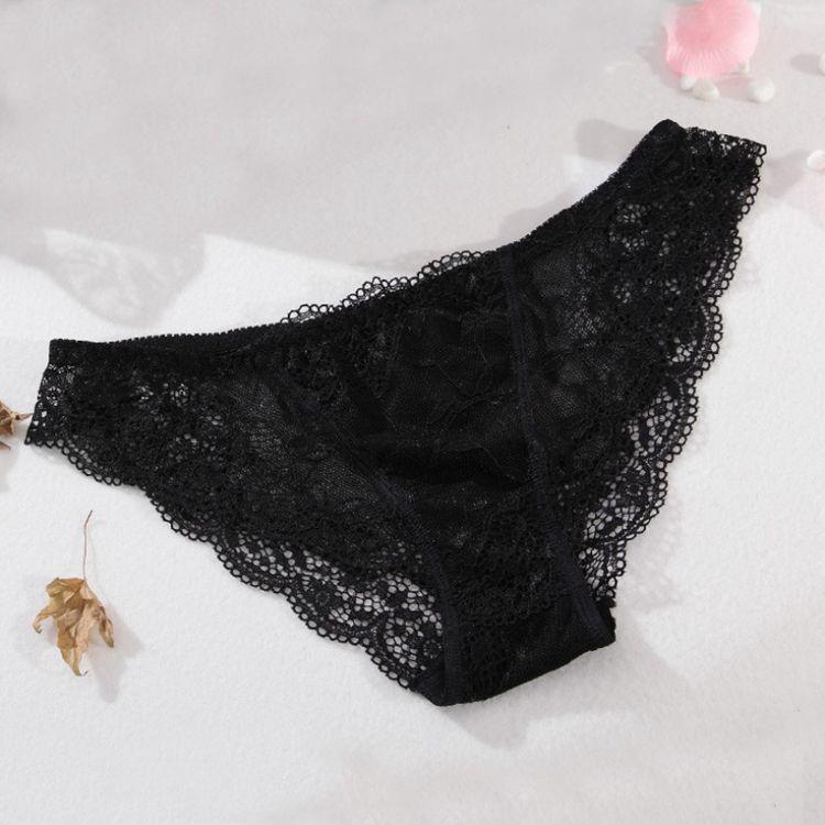 Wholesale Sexy Lace Ladies Panties Female Sexy Temptation Translucent Thin Panties Large Size Low Waist Briefs