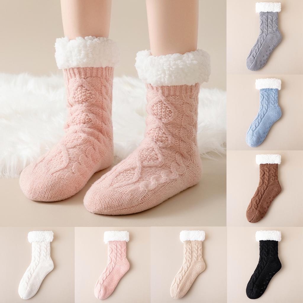 Women's -Lined Thick Warm Indoor Bed Socks for Home Sleep and Lounging