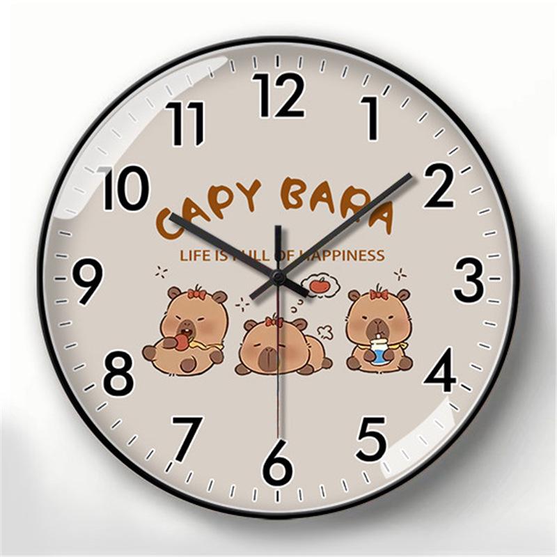 Capybara-Themed Silent Wall Clock for Home and Children's Study