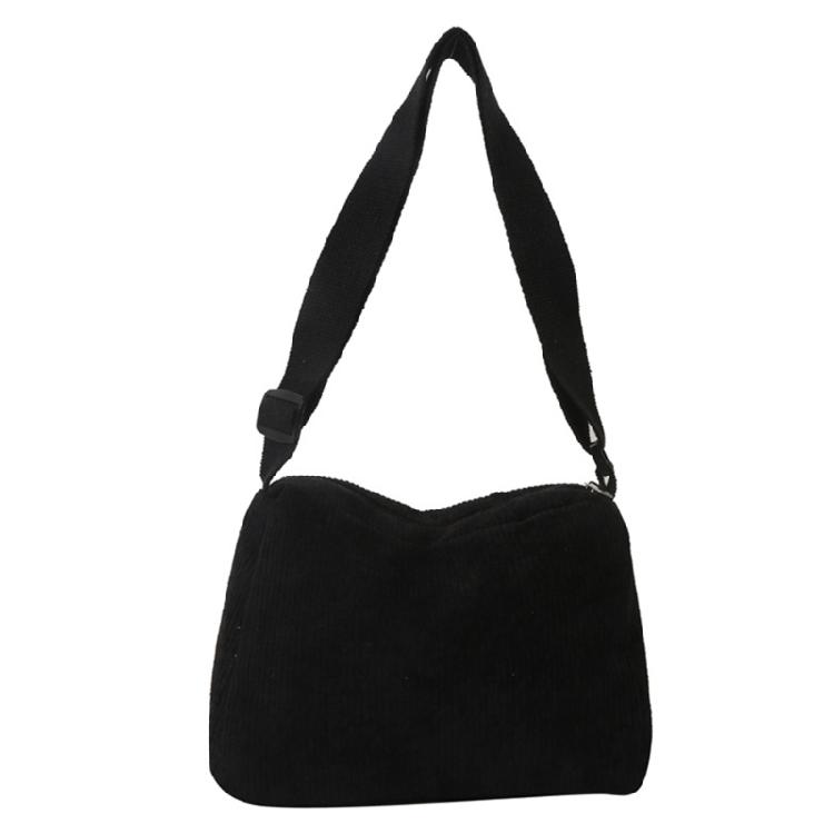 Contemporary Corduroy Sling Bag for Ladies Versatile Shoulder Bags with Zipper
