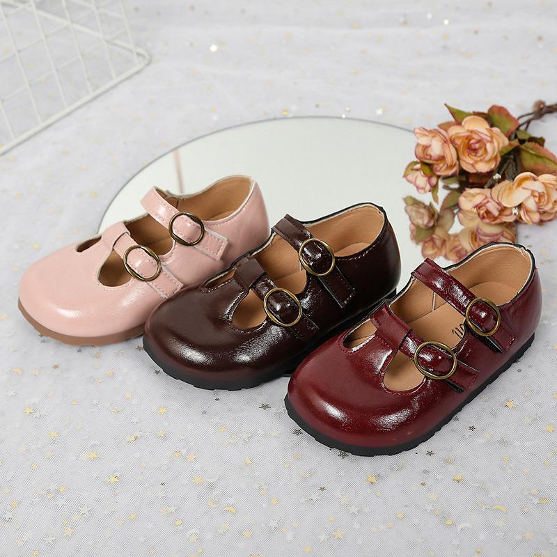 Girls' Leather Shoes 2025 Autumn New Simple British Baby Shoes Women's Treasure Fashion Versatile Casual Non-slip Princess Shoes