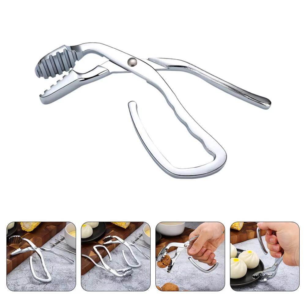 

Anti-Hot BBQ Charcoal Tongs Creative Air Fryers Plate Clip Practical Pizza Pan Gripper Kitchen серебряный