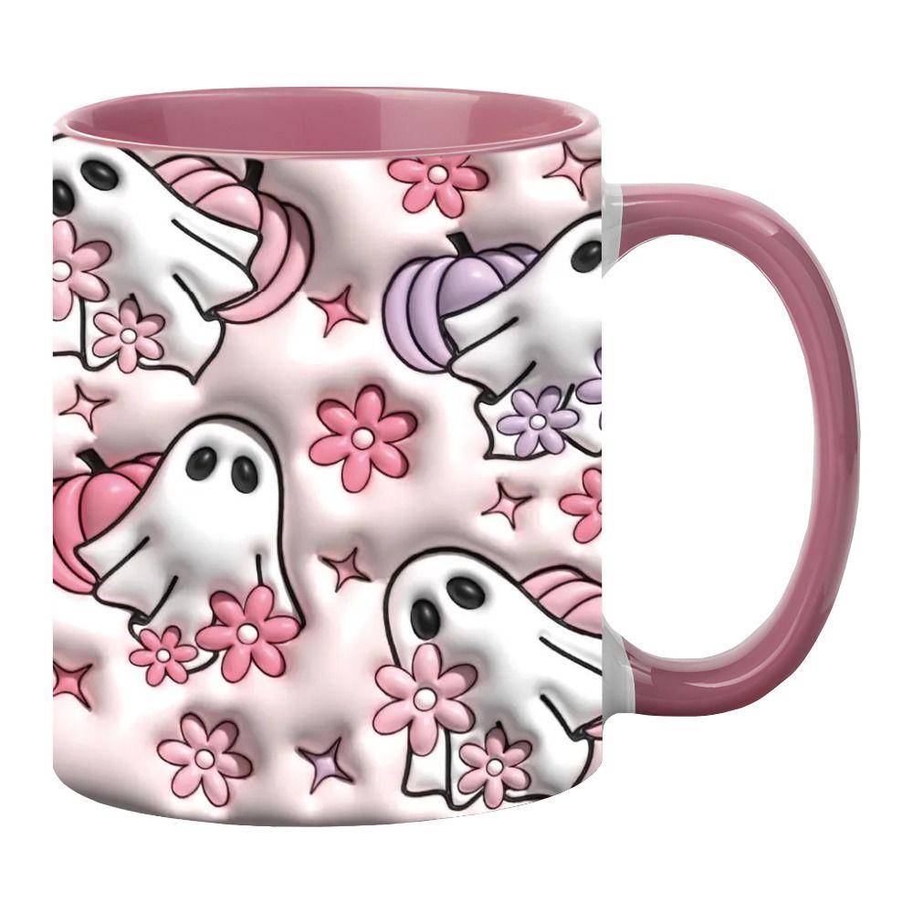 Gift Ceramic Halloween Coffee Mug 3D With Handle Tea Mug Spooky Ghost Mug  50ml