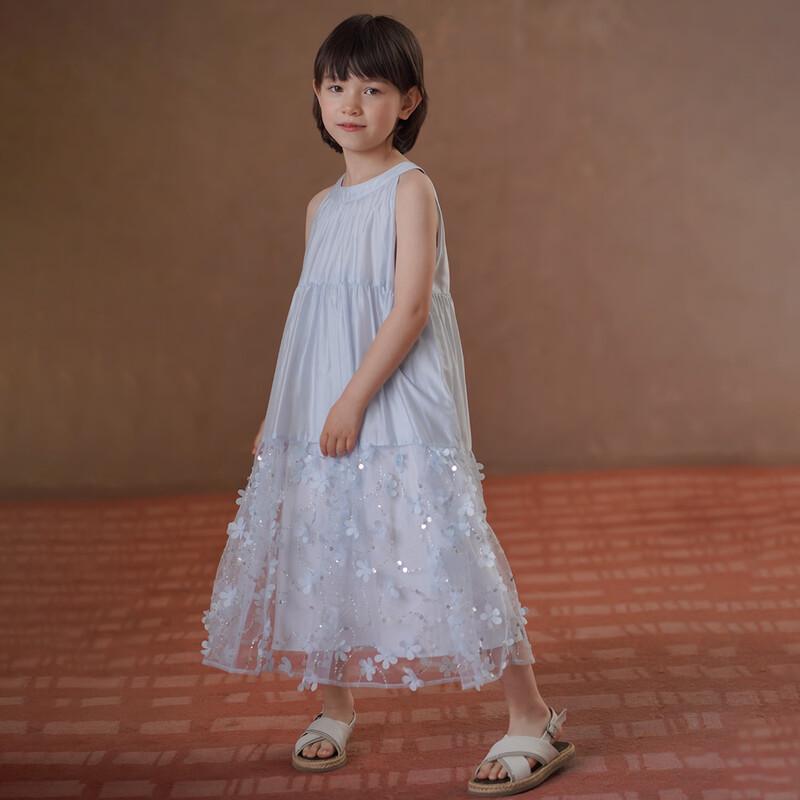 Hacikis Girls' Floral Halter Midi Summer Dress