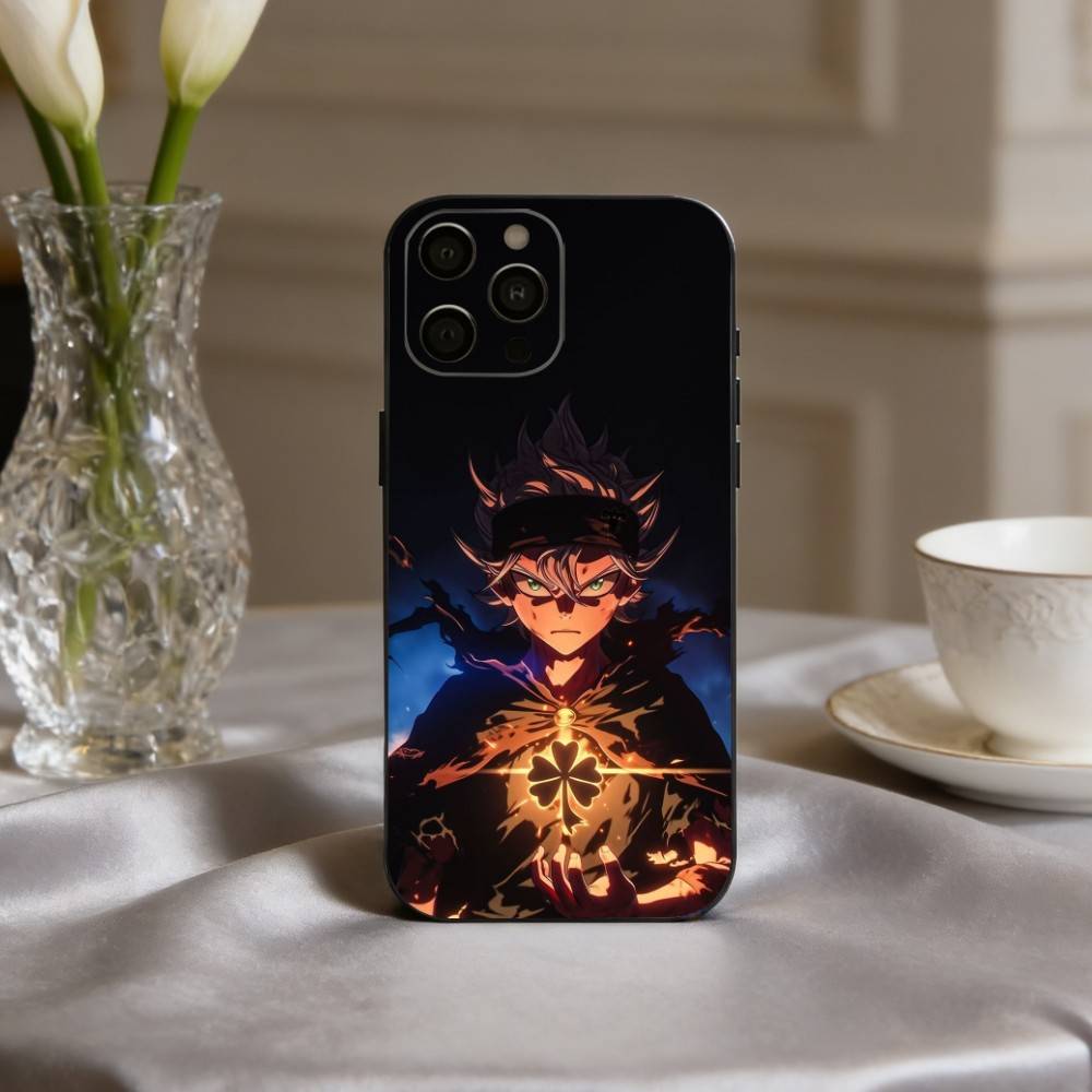 Anime Cool A-Asta B-Black C-Clover  Phone Case For iPhone 17pro,16,15,14,13,12,11 Plus,Pro Max,XS,Soft Silicone Black Cover