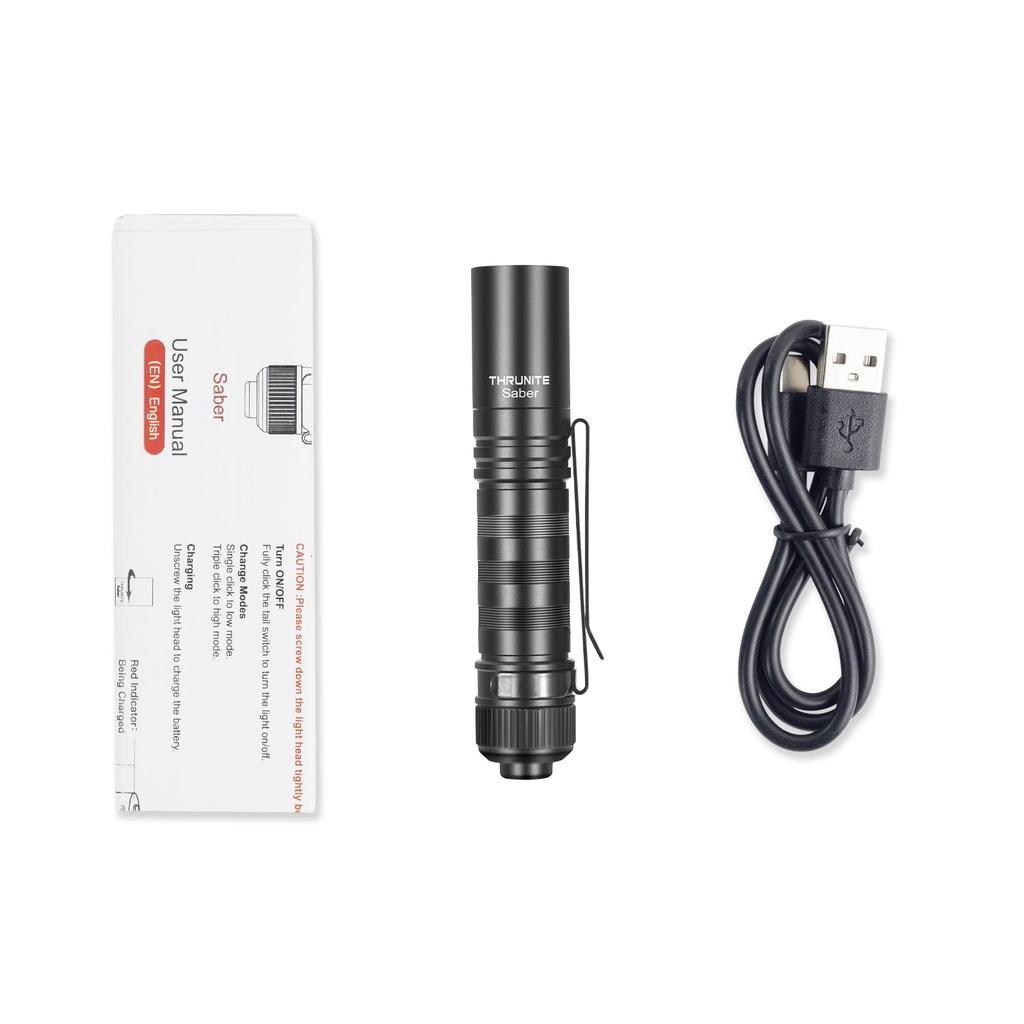 ThruNite SABER Compact and Lightweight EDC 659 Powerful Handheld Flashlight with Multiple Flashlight with IPX8 Ideal for Outdoor Night Disaster Crime