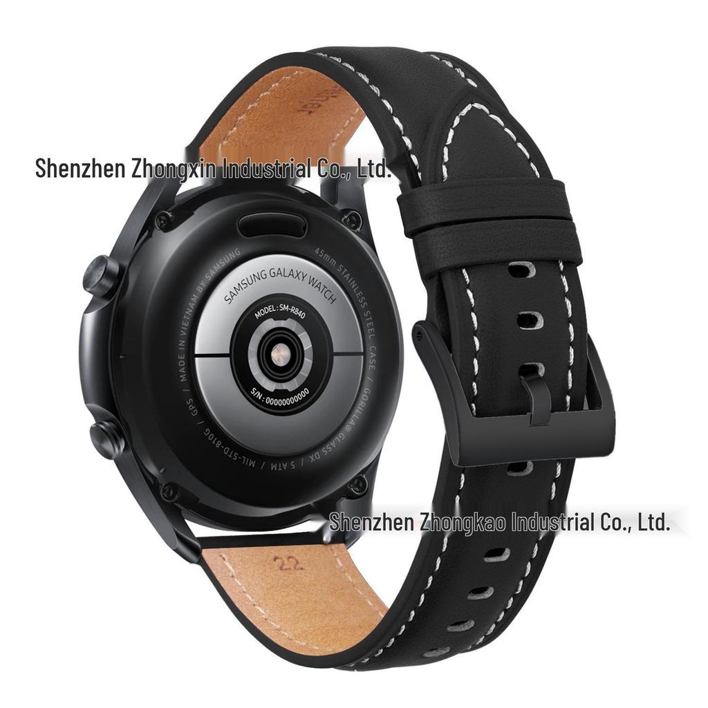 22mm Genuine Leather Strap for Samsung Galaxy 20, Huawei 46mm, and Xiaomi Sports Models