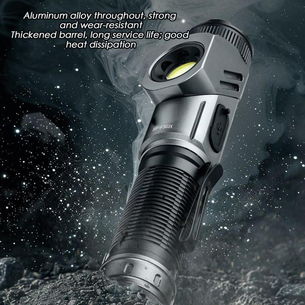Rechargeable Work Light Rechargeable Magnetic Flashlight Outdoor Portable Torch 90-Degree Adjustable Corner Work Light For Night