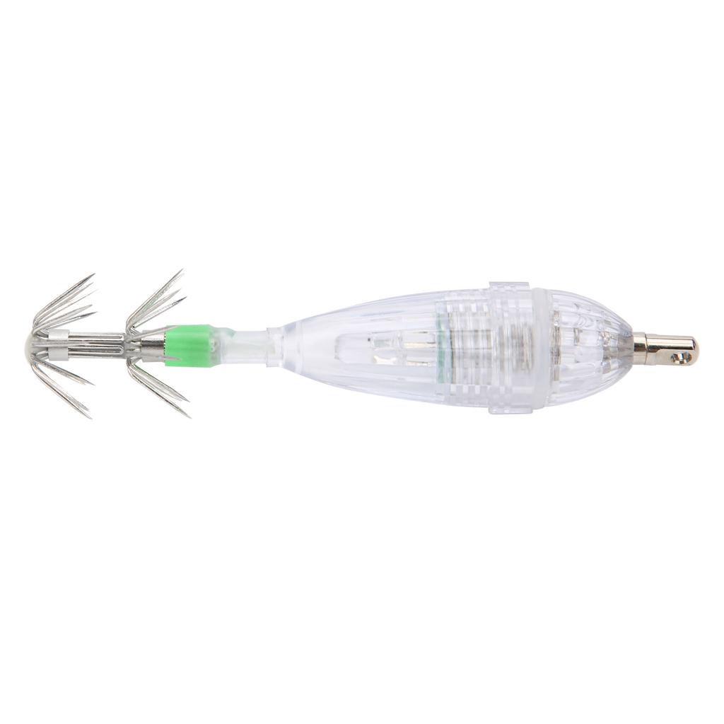 Fishing LED Lure Light Squid Shape White Light Color Bait Underwater Lure Lamp with Hook