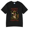 Happy Jesus Zombie Day Funny Meme Christian Pattern Tshirt for Men Women Casual Smoking Style Fashion Pure Cotton Tshirt