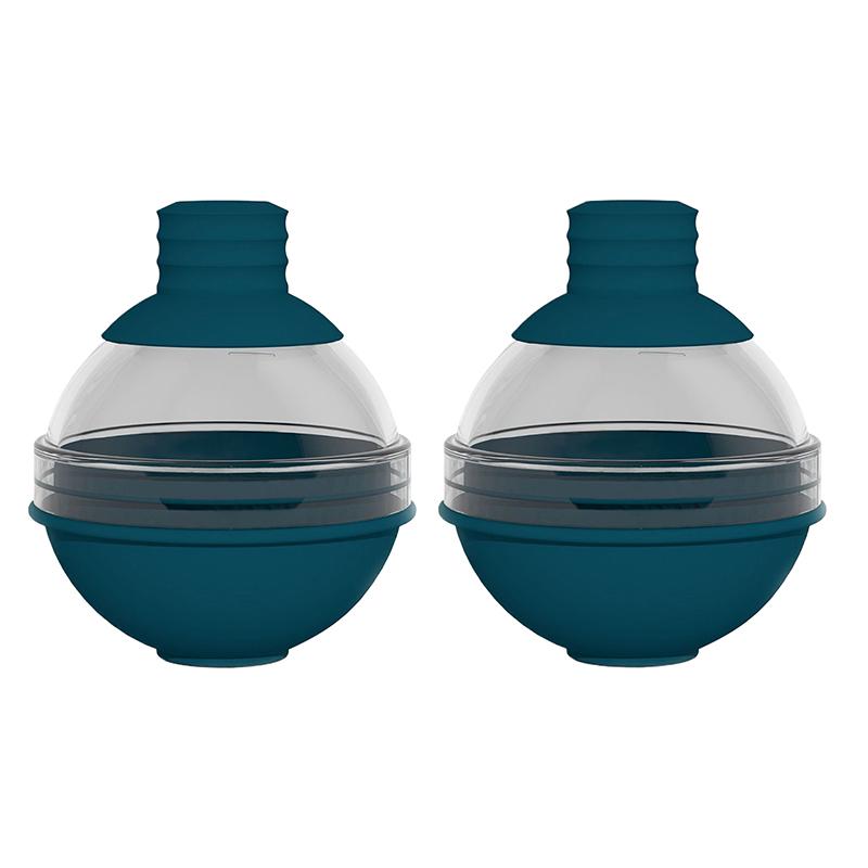 2/4 Grid Silicone Whiskey Ice Ball Maker Mold with Built-In Funnel 3D Baseball Shape Easy Fill And Release for Unique Ice Cubes