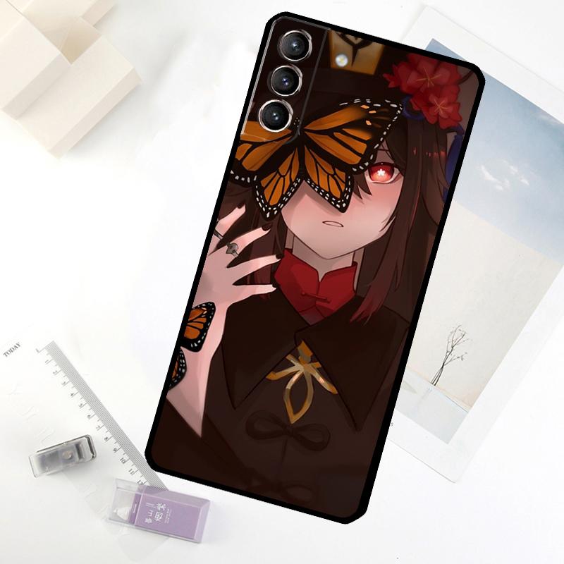 

Genshin Impact Hu Tao Ghost Phone Case For Samsung Galaxy S24 FE S23 Ultra S21 S22 S25 S26 Ultra S10 Plus S20 FE Cover Galaxy S26