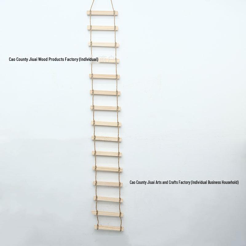 Massief Houten Kattenboom met Touwladder, Mand, Krabpaal en Hangbrug