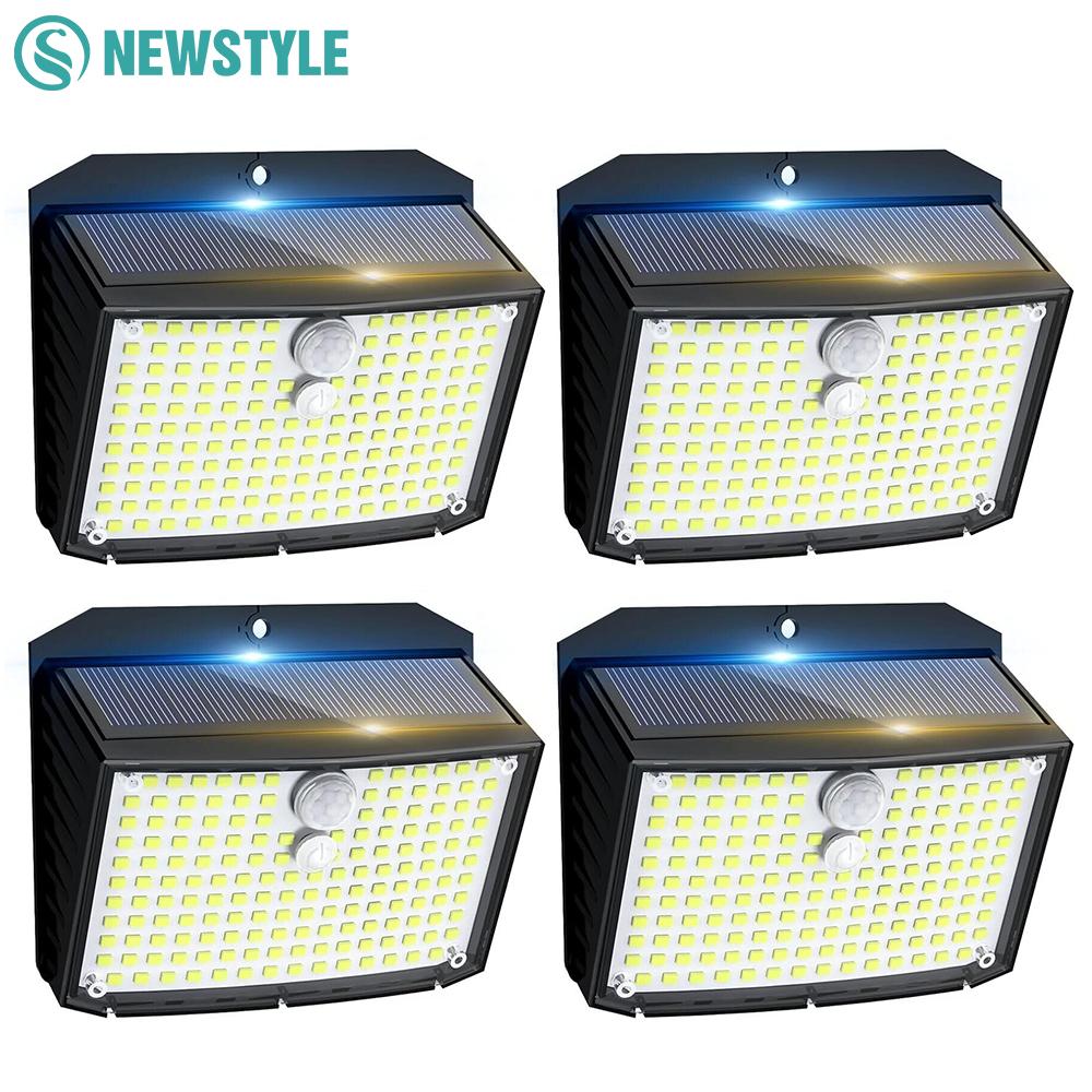 Solar Outdoor Light 158LED Motion Sensor Security Lights with 3 Modes IP65 Waterproof Solar Powered Wall Lights outside for Yard