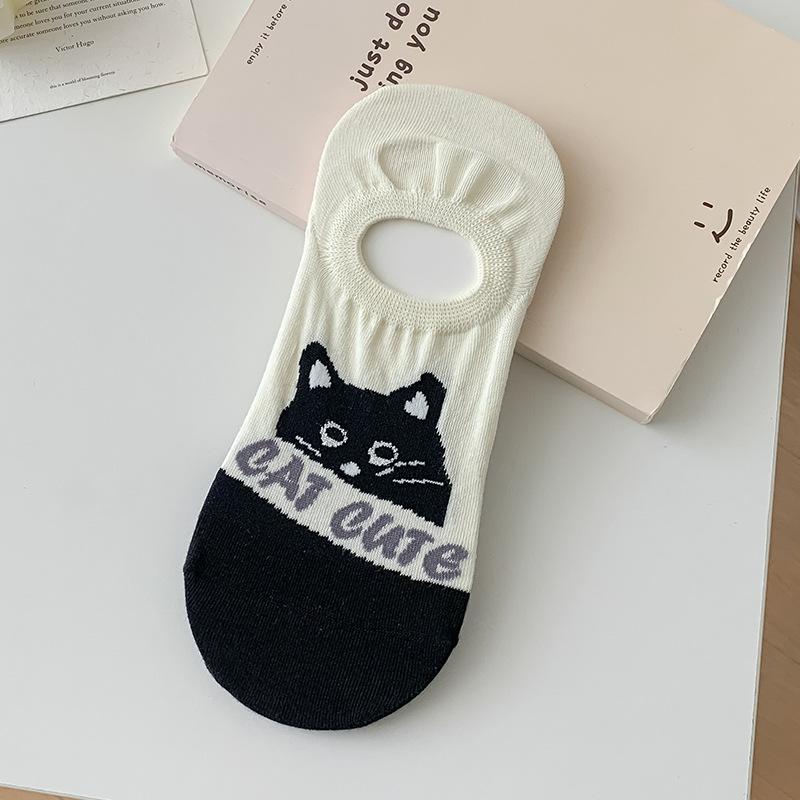 Female Summer Thin Silicone Non Slip Heel Shallow Mouth Invisible Socks