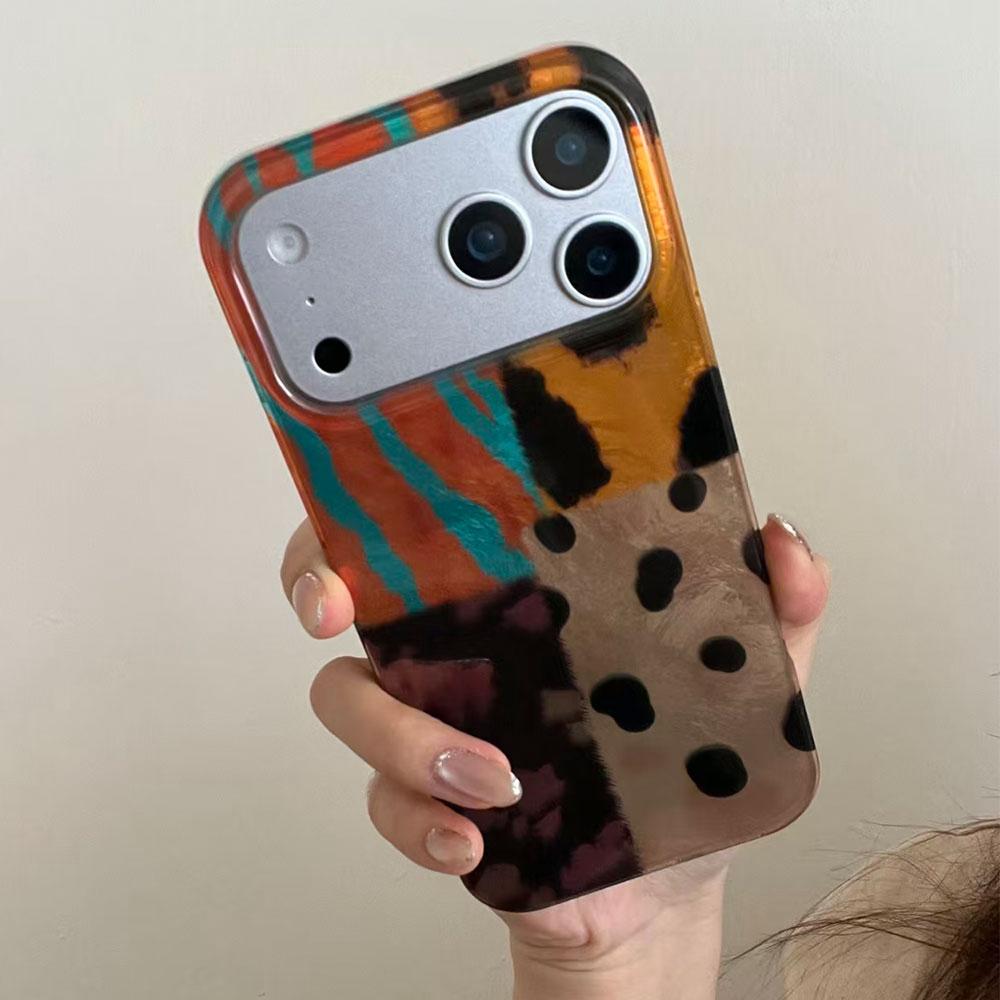 Capa de Celular Coreana Quatro Cores Padrão Leopardo Casal para iphone 17 Pro Max 16 14 7 Plus 16e 8 X XS 12 15 13 Pro 11 XR Capa