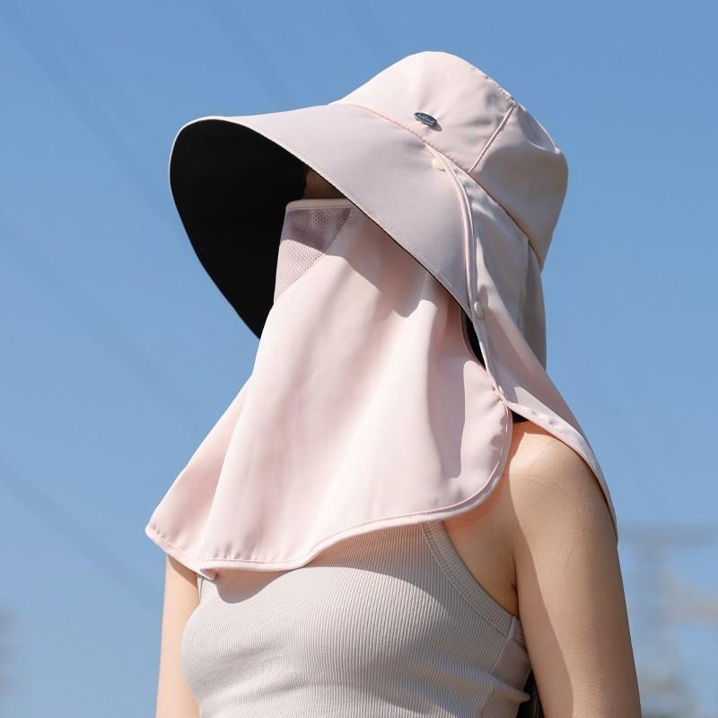 Sun Protection Cap With Neck Cover For Women Autumn Sun Shield Adjustable Wide Brim Fishing Hat