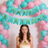 Teal Glitter Gold Happy Birthday Banner Sign Turquoise Aqua Decorations for Girls Men Women Anniversary Birthday Party Garland Backdrop Supplies