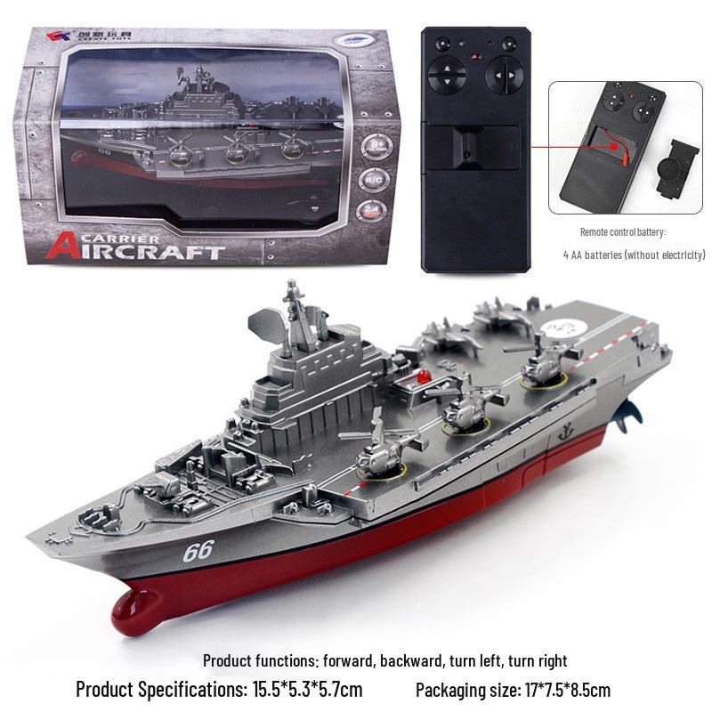 Motoscafo Telecomandato Wireless 2.4G - Portaerei Elettrico per Bambini con Design Impermeabile