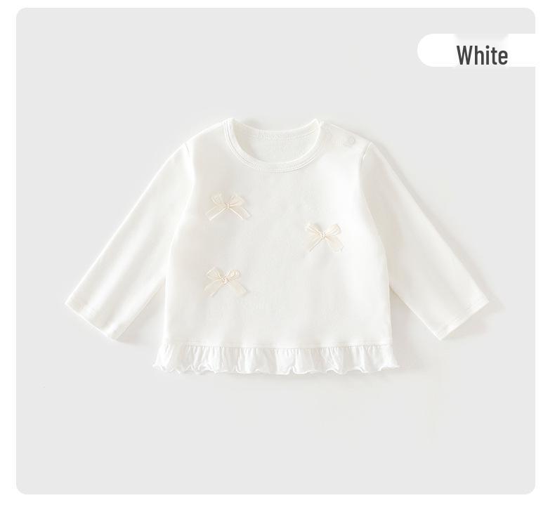 New Baby Girl Lace Base Layer T-Shirt - Spring/Autumn Korean Style Sweet Top