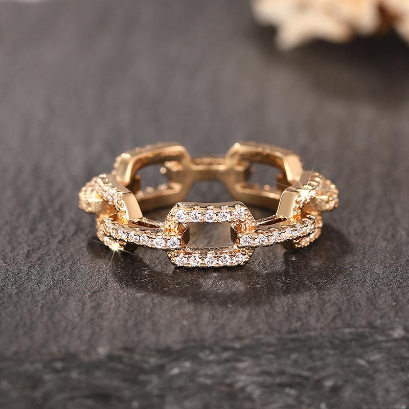 Full set zircon chain ring for women
