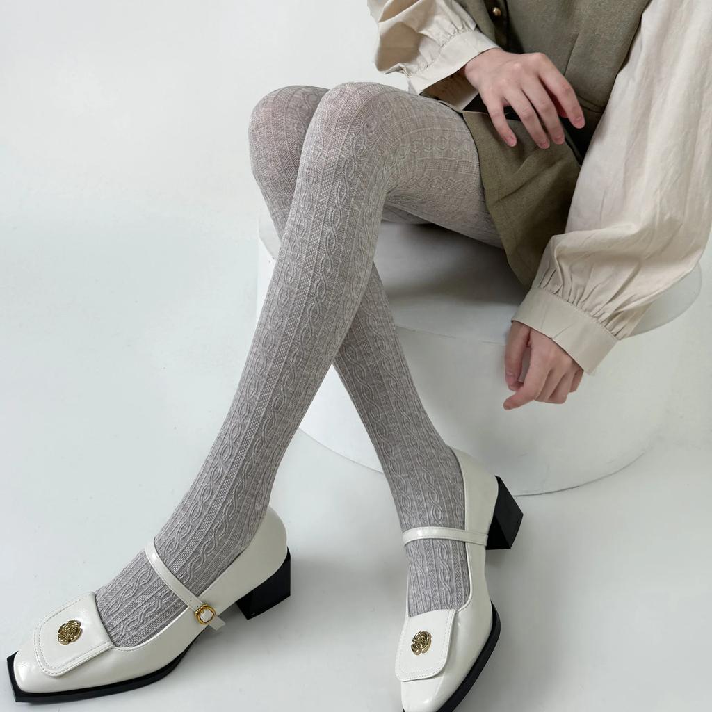 Strumpfhosen Damen Herbst und Winter Dünne Oberschenkelhohe Strümpfe Damen Strumpfhosen Baumwollgestrickte Leggings Strumpfhosen Strumpfhosen Ganzkörperstrümpfe