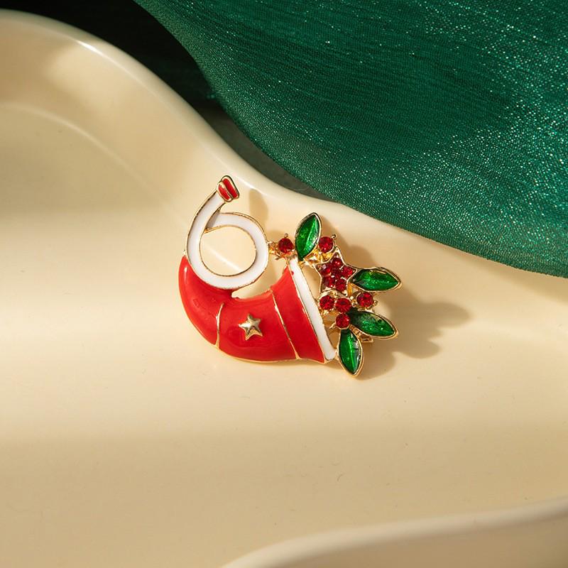 Charming Cartoon Christmas Elk Brooch with Bells & Rhinestones