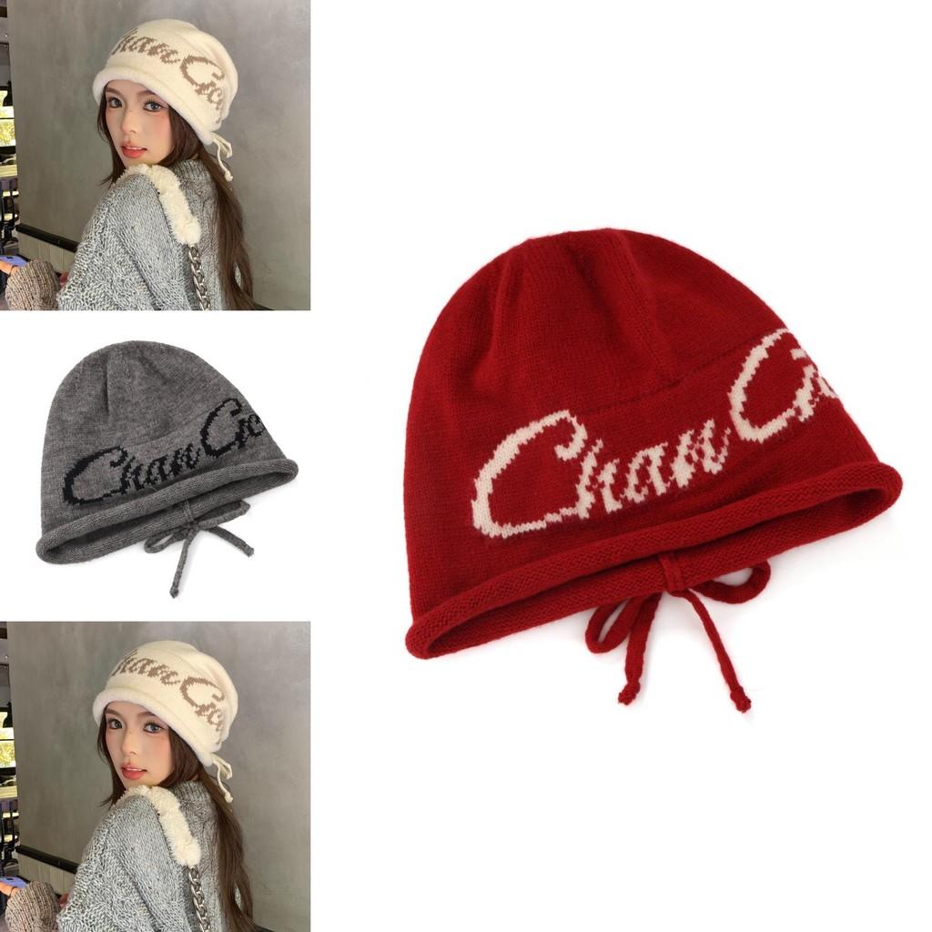 Womens Acrylic Letter Beanie Knitted Cap With Thermal Insulation And Casual Style For Autumn And Winter Seasons