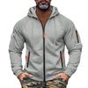 Herren Sweatshirt Hoodie Reißverschluss Armtasche Strickjacke Herren Sport Große Größe Casual Hoodie