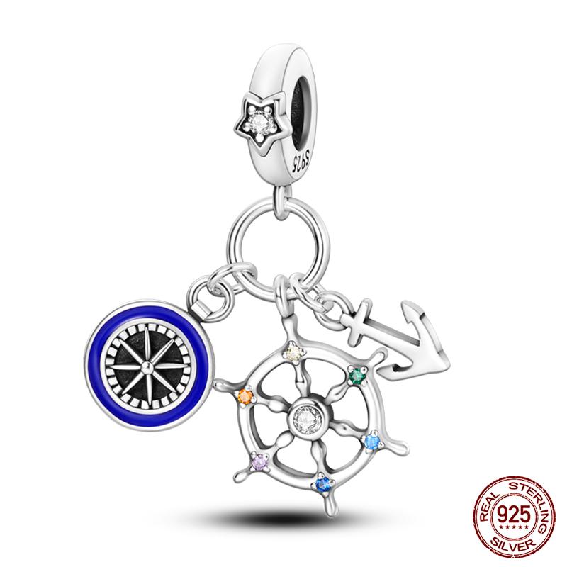 New Copper Ocean Series Mermaids Shell Charms Beads Fit Qikaola Original Bracelets Fine Birthday Diy Jewelry