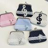 Cute Y2K Coin Purses Lady Small Wallet Wave Dot Handmade Lace Showa Rose Vintage Bag Hanging Pendant Earphone Bag Wallet