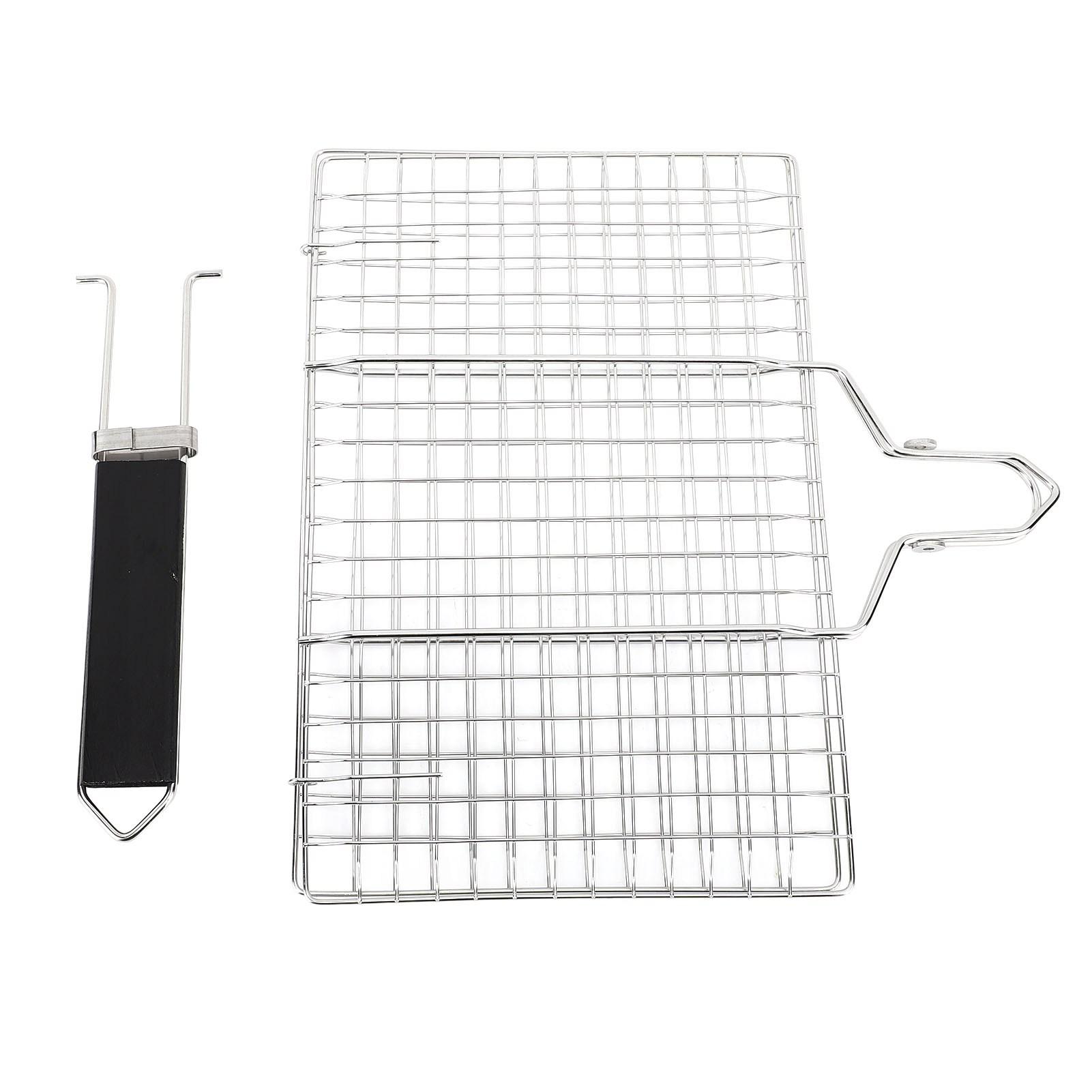 Решетка для гриля рыбы Складная Съемная 304 Нержавеющая сталь Корзина для гриля овощей Портативная решетка для гриля Гриль для барбекю L