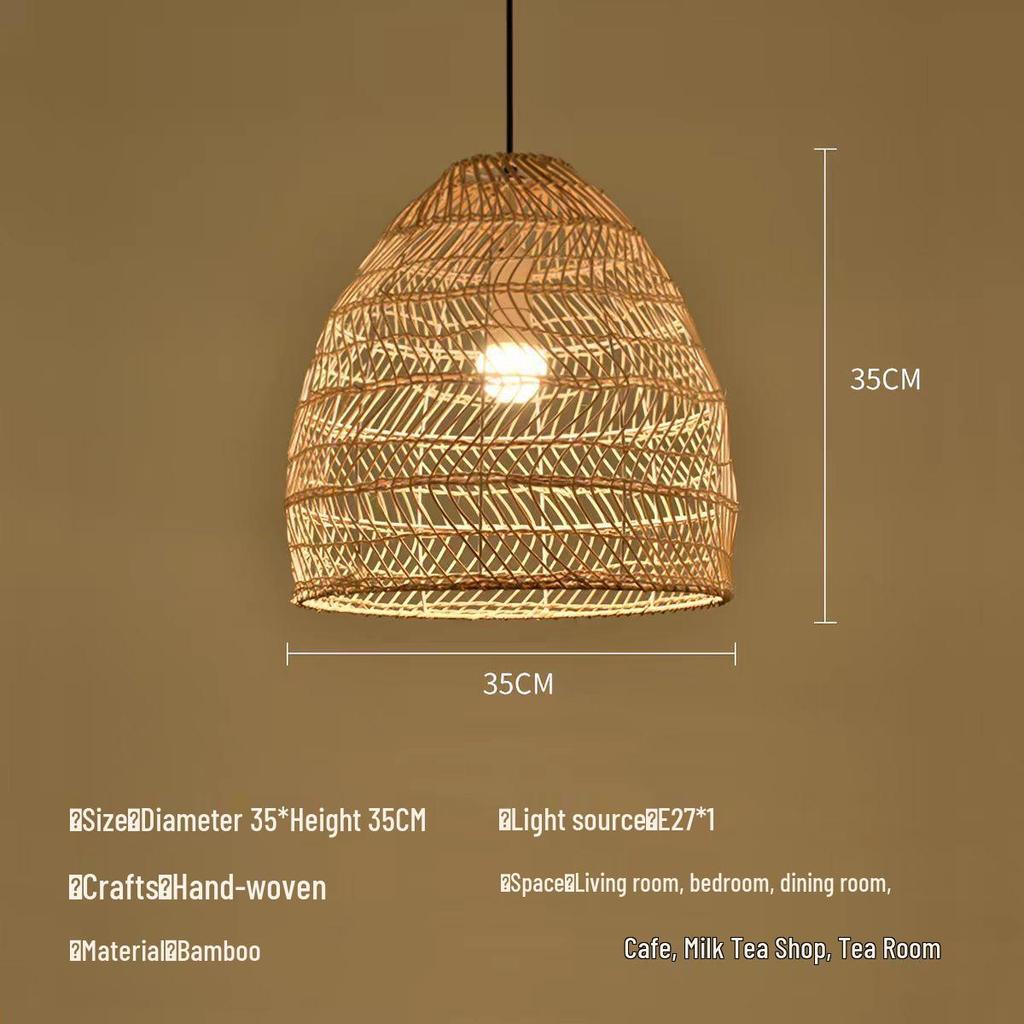 Bamboo Weaving Pendant Lamp - Zen Tea Room & Restaurant Lighting, New Chinese Style Rattan Lantern
