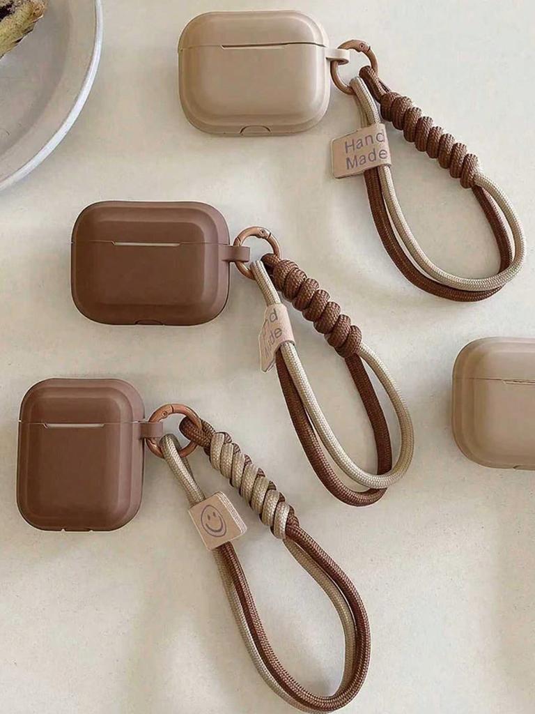 Simple Soft Silicone with Smile Hand Strap Earphone Case For Apple Airpods 4 1 2 Pro 3 Funda Wireless Bluetooth Protective Cover