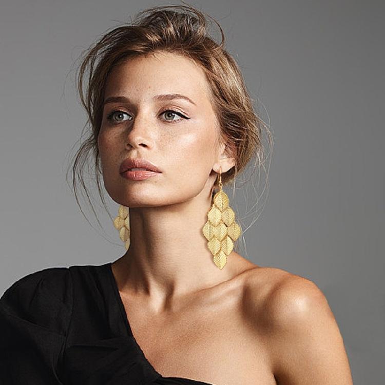 Modern Leaf Earrings Hypoallergenically Material Comfortable Zinc Alloy Tassels Accessory for Sensitive Ears