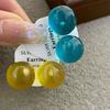 Korean version of dopamine color spherical earrings women's new fashion resin stud earrings sweet and cute round bead earrings
