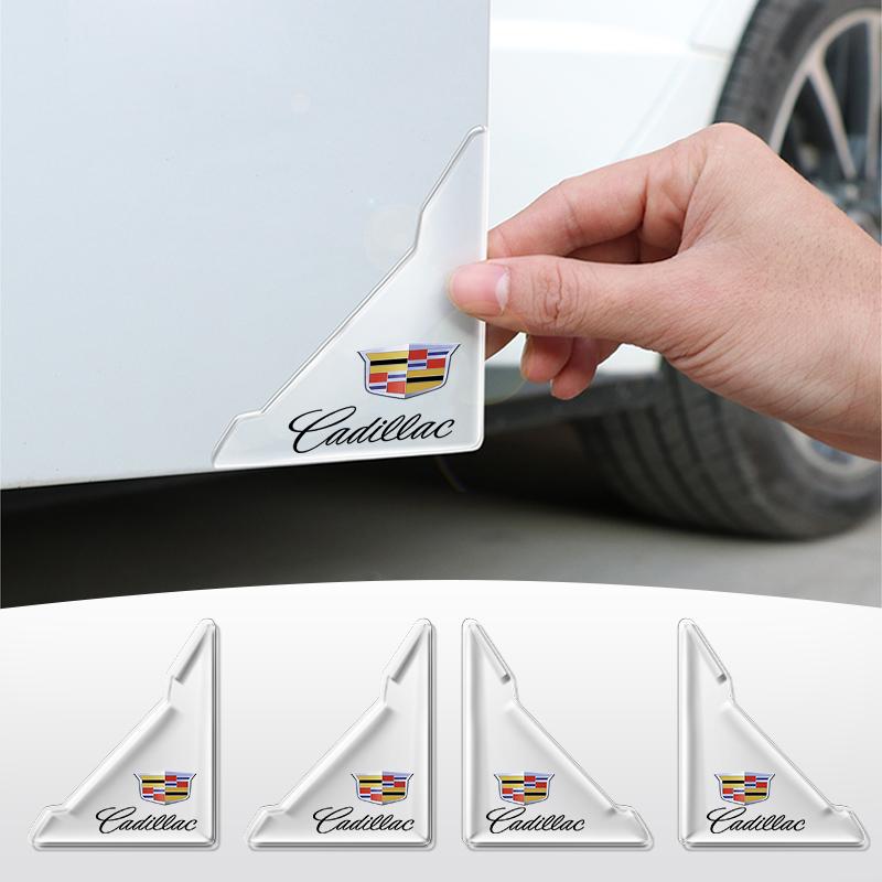 Transparent Silicone Anti-Scratch Stickers Car Door Corner Protection Cover for Cadillac Logo SRX XT4 XT5 XT6 ATS XTS CTS CT6 AIT1